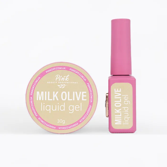 Pink „MILK Olive“ Liquid Gel – tekutý modelovací gel v odstínu mléčné olivy/15 m obrázek 1 Pink „MILK Olive“ Liquid Gel – tekutý modelovací gel v odstínu mléčné olivy/15 m