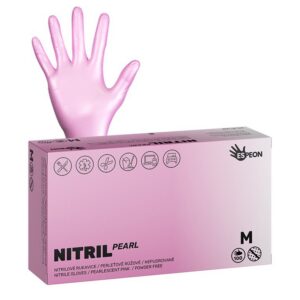 Nitrilové rukavice růžové M 100 ks