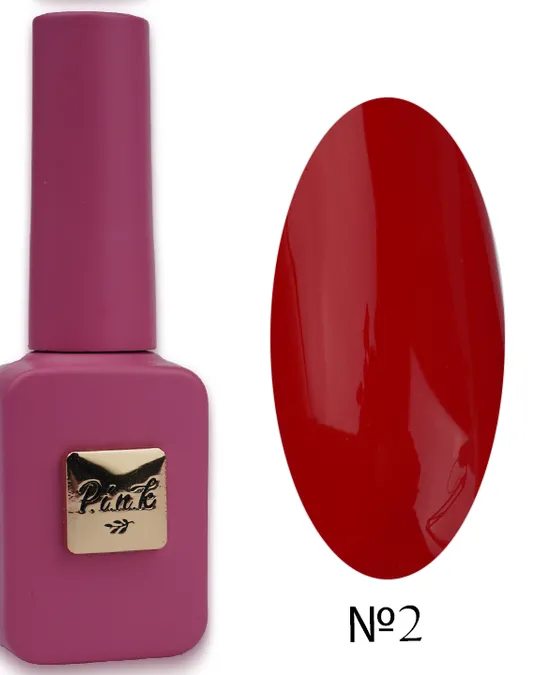Pink Gel Polish Love №2 – gel lak v klasické červené barvě/10 ml зображення 1 Pink Gel Polish Love №2 – gel lak v klasické červené barvě/10 ml