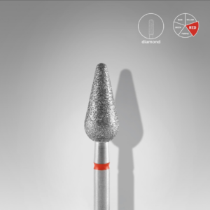 Staleks Diamantový brúsny nadstavec - "rounded pear" red - FA101R050/12