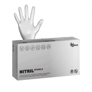 Nitrilové rukavice NITRIL  “S” 100 ks, nepudrované, perleťově stříbrné,