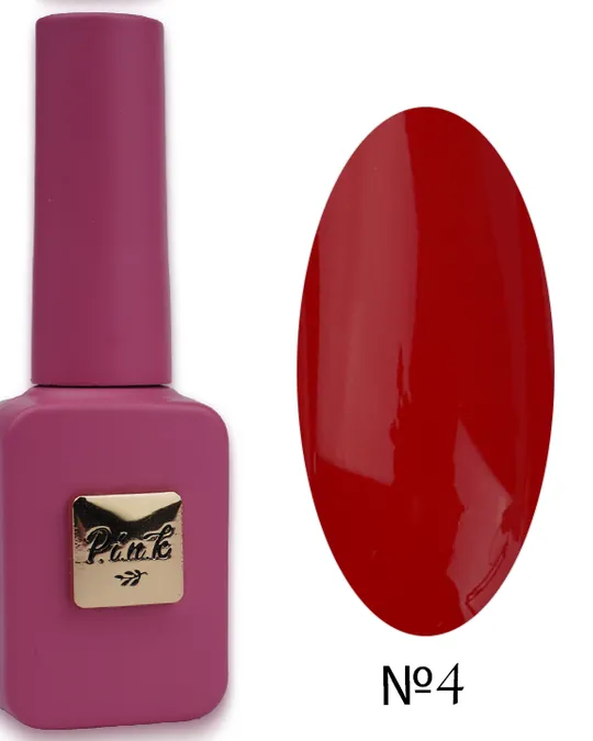 Pink Gel Polish Love №4 – gel lak jahodově červené barvy/10ml зображення 1 Pink Gel Polish Love №4 – gel lak jahodově červené barvy/10ml