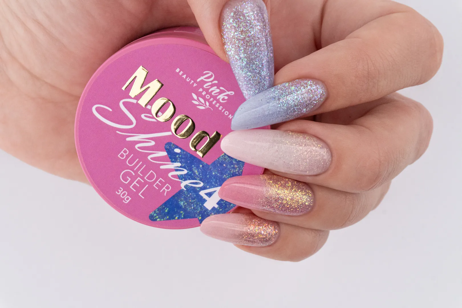 Builder gel “Mood shine 4” “Pink” 30 ml image 3 Builder gel “Mood shine 4” “Pink” 30 ml - Image 3