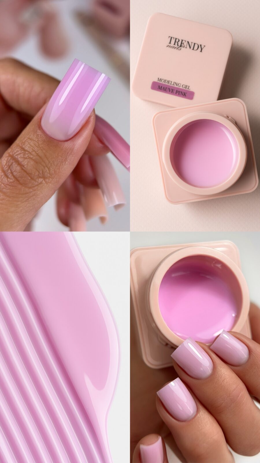 Modeling gel MAUVE PINK Trendy nails 15 ml obrázek 6 Modeling gel MAUVE PINK Trendy nails 15 ml - Obrázek 6