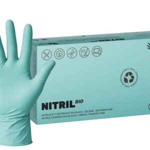 Nitrilové rukavice NITRIL BIO 100 ks, nepudrované, zelené, 3.5 g