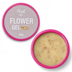 Pink Flower Gel Nude №13 – žluto-mléčný základ s oranžovými květy🧡