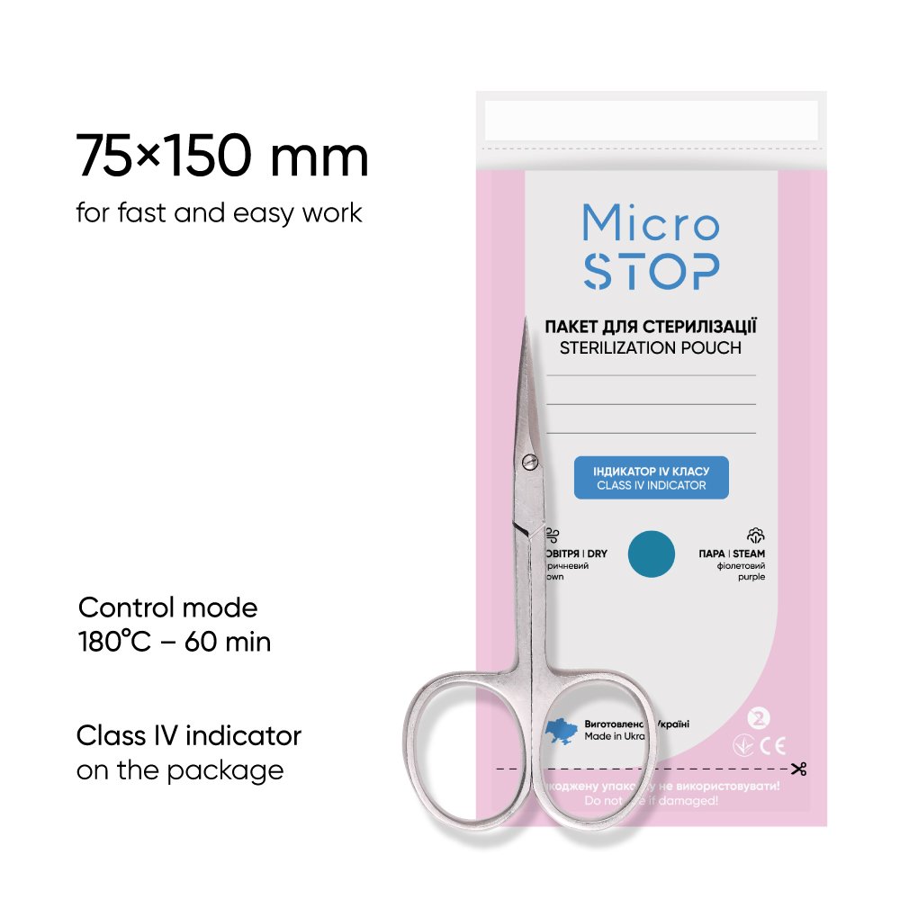Microstop Sterilizační-kraftové sáčky 75x150mm obrázek 1 Microstop Sterilizační-kraftové sáčky 75x150mm