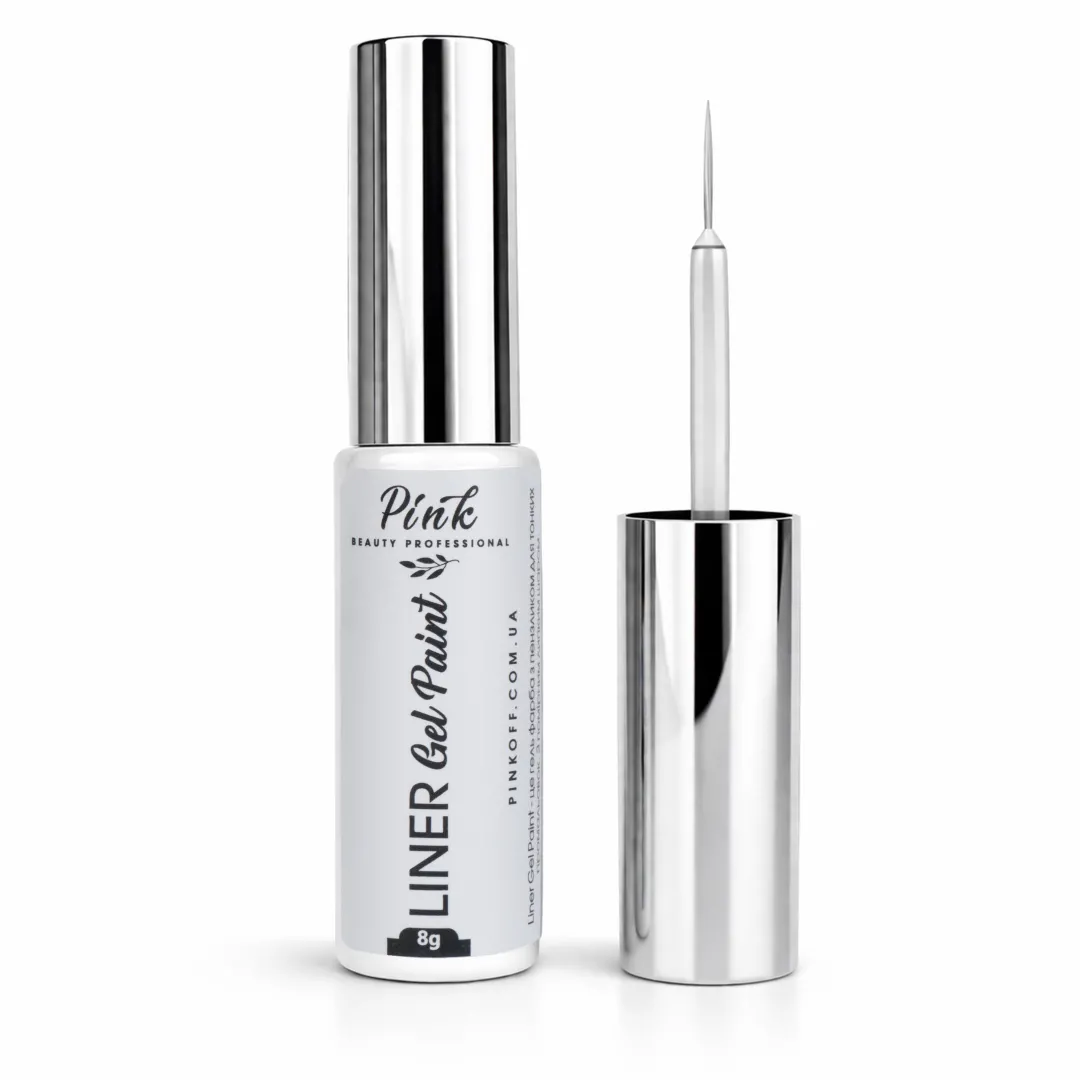 Pink Liner Gel Paint – bílá gelová barva s tenkým štětečkem 🤍 obrázek 1 Pink Liner Gel Paint – bílá gelová barva s tenkým štětečkem 🤍