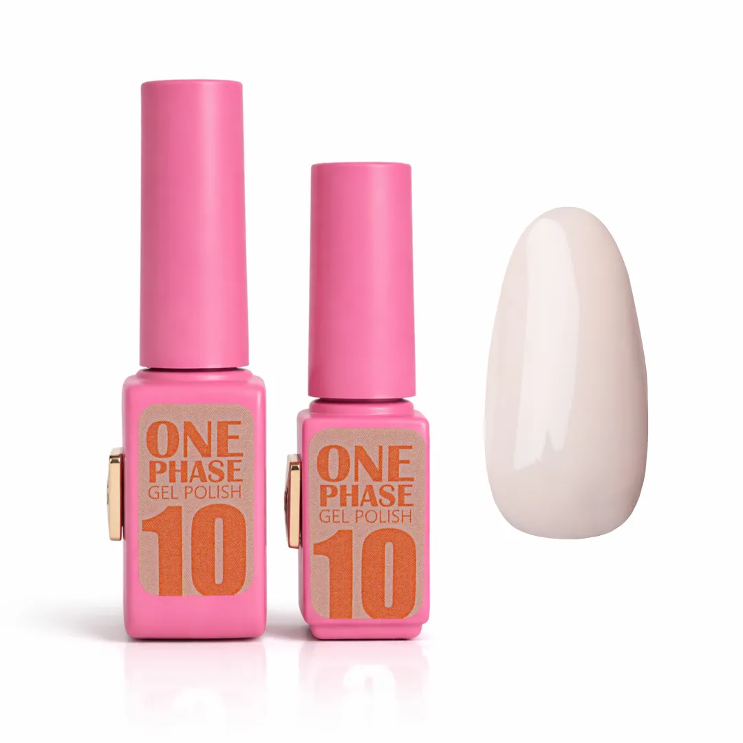 Pink Gel Polish One Phase №10 – jednofázový gel lak v mléčně béžovém odstínu image 1 Pink Gel Polish One Phase №10 – jednofázový gel lak v mléčně béžovém odstínu