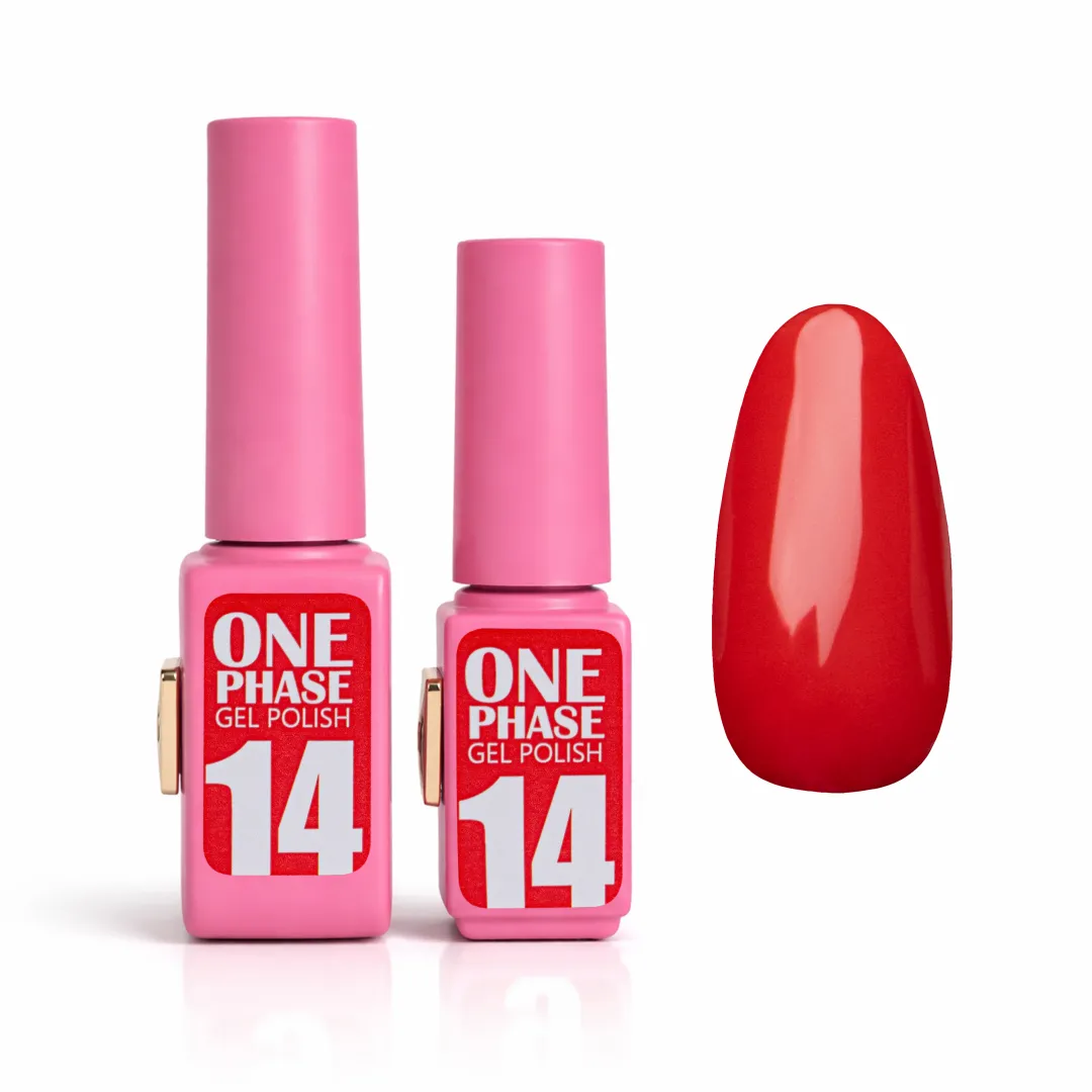 Pink Gel Polish One Phase №14 – jednofázový gel lak v klasické červené barvě. image 1 Pink Gel Polish One Phase №14 – jednofázový gel lak v klasické červené barvě.
