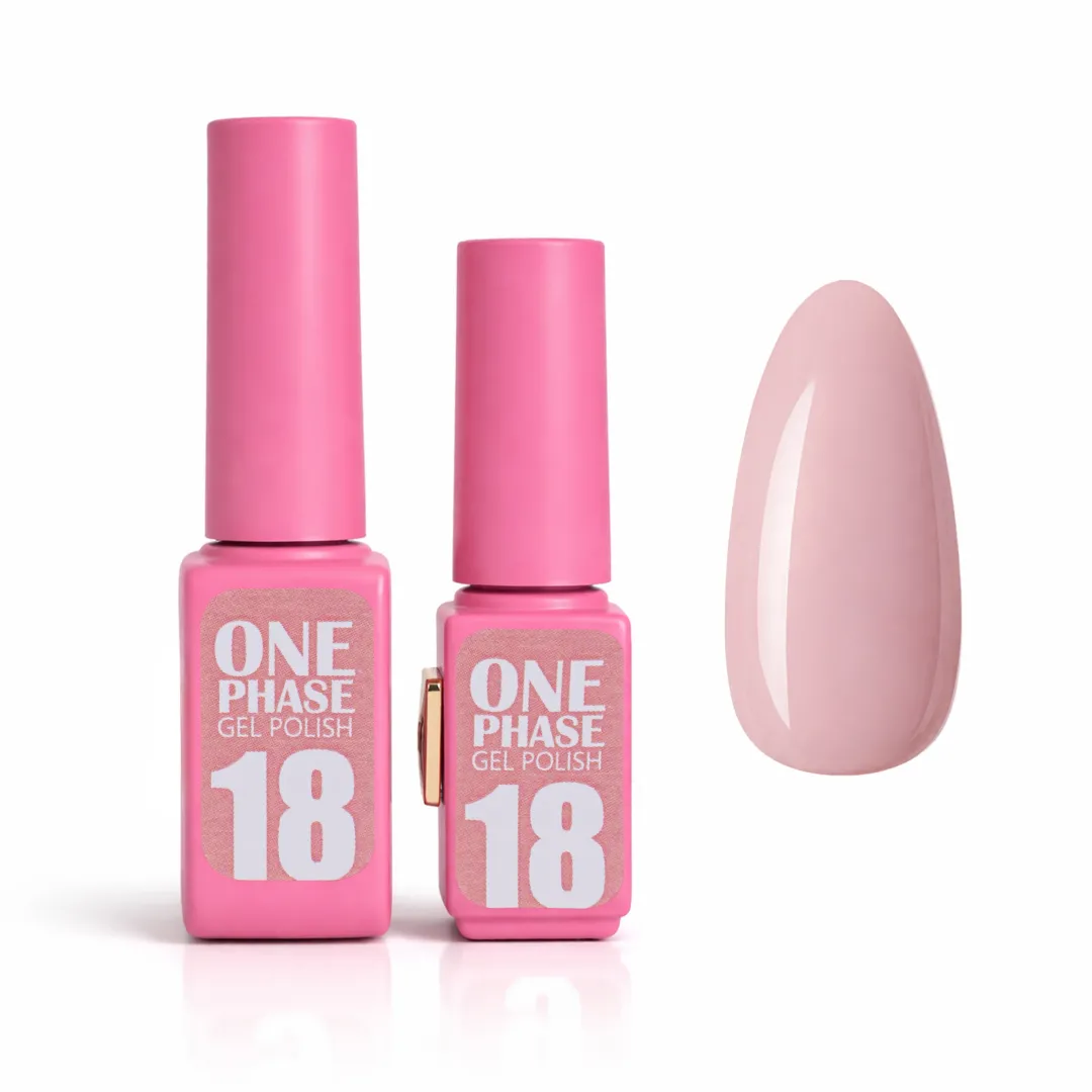 Pink Gel Polish One Phase №18 – jednofázový gel lak ve světlém pastelovém odstínu image 1 Pink Gel Polish One Phase №18 – jednofázový gel lak ve světlém pastelovém odstínu