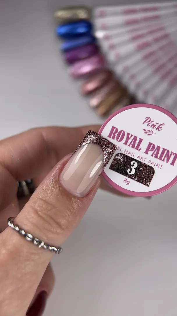 Pink Royal Paint №3 – super lesklá gelová barva s mikroglitterem image 2 Pink Royal Paint №3 – super lesklá gelová barva s mikroglitterem - Image 2