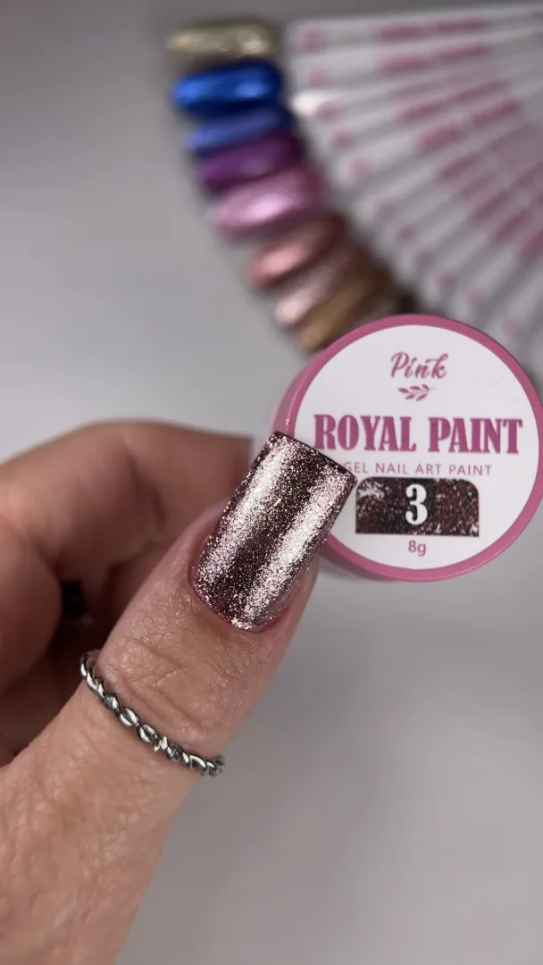 Pink Royal Paint №3 – super lesklá gelová barva s mikroglitterem image 3 Pink Royal Paint №3 – super lesklá gelová barva s mikroglitterem - Image 3