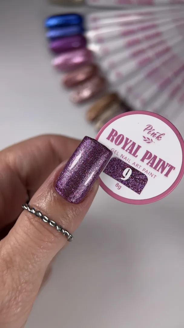 Pink Royal Paint №9 – super lesklá gelová barva s mikroglitterem image 3 Pink Royal Paint №9 – super lesklá gelová barva s mikroglitterem - Image 3
