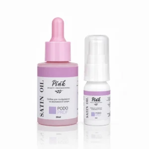 Pink SATIN OIL – lešticí olej pro pokožku nohou s vitamínem E, mandlovým olejem a olejem z hroznových jader